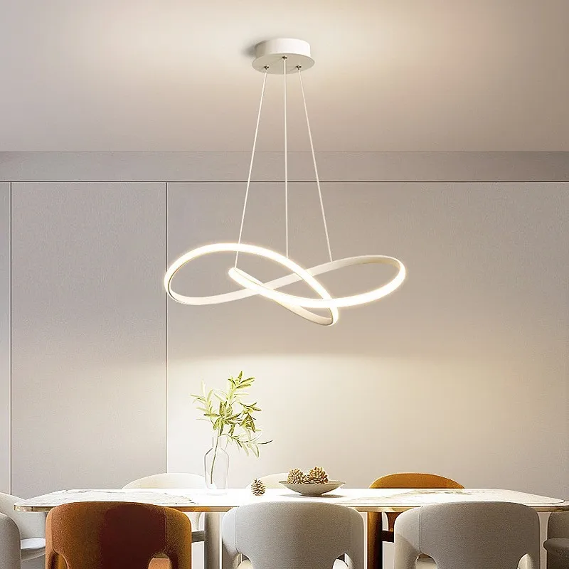 Imagem -05 - Nordic Led Pendant Light para Sala de Jantar Lâmpada Suspensa de Alumínio Iluminação de Escurecimento Remoto para Quarto Sala de Estar Home Decor Luminária