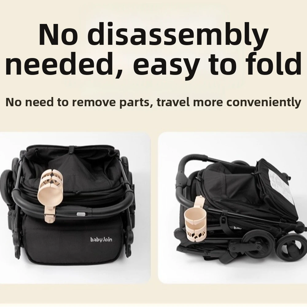 Multifunctional Strollers Cup Holder Adjustable Clamp Black Plastic Stroller Cup Holder Universal Design Armrest Mount