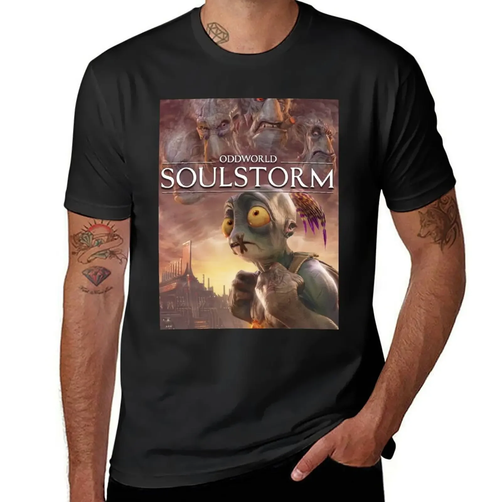 Oddworld: Soulstorm 2022, винтажная дешевая одежда, винтажные футболки для мужчин