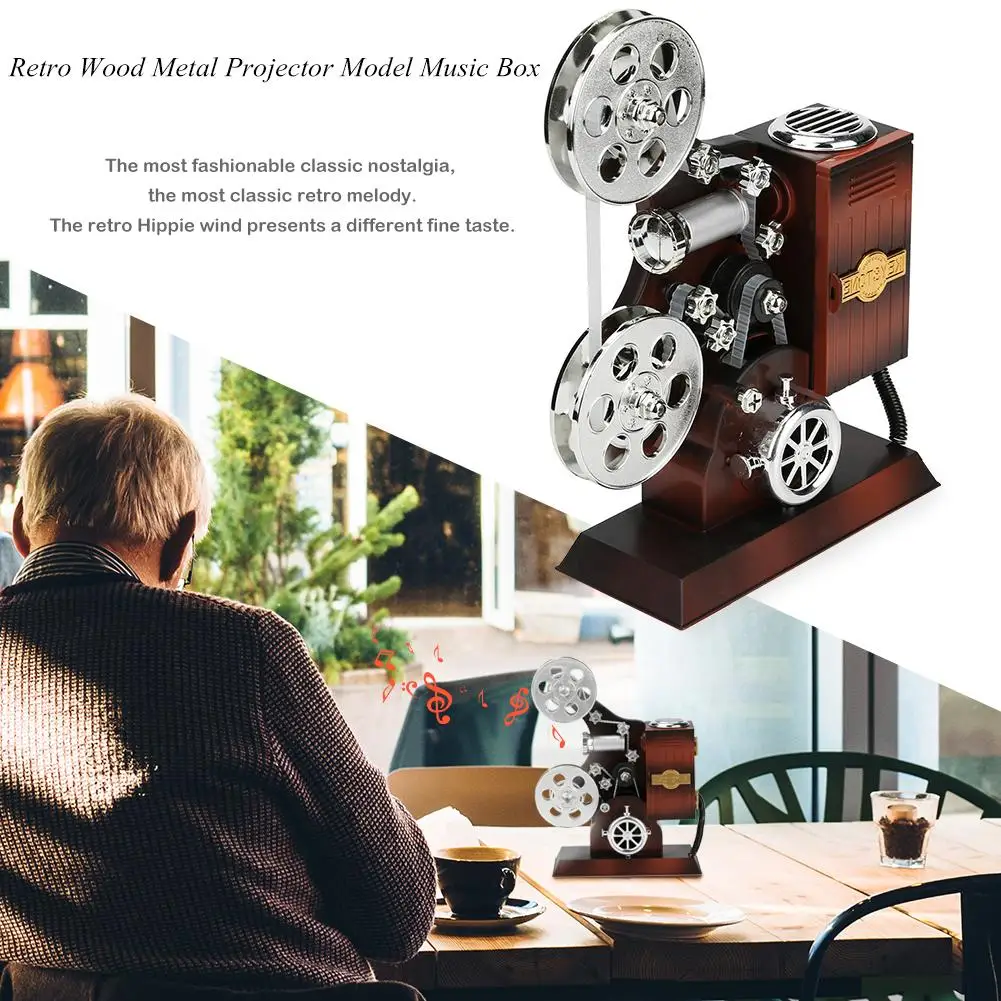 Movie Projector Music Melody Box Holiday Supplies Vintage Music Box Retro Lightweight Party Props for Girlfriend Valentine Gifts