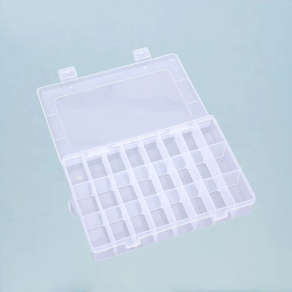 24 Compartments Clear Plastic Storage Case Removable Dividers Nail Art Jewelry Medicine Organizer Small Accessories Carrying Box