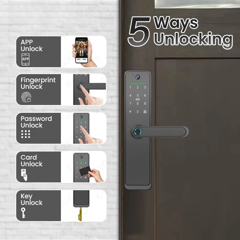 Huella Dactilar Cerradura Combination De Alta Seguridad APP Antirrobo Cerradura Wifi  Inteligente Universal