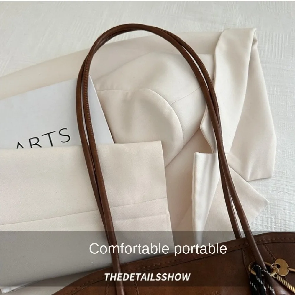 New PU Leather Work Shoulder Bag Solid Color Large Capacity Female Crossbody Bag Simple Commuting Bag Women Female