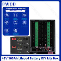 GokWh DIY Kits 48V 100ah LiFePO4 Battery Case 51.2V 100ah Box With 1A Active Balancing 16S 100A BMS for Solar Energy Storage