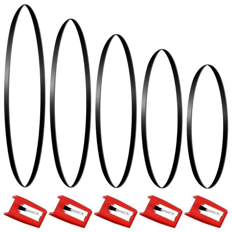 Cinture per giradischi con punta diamantata per giradischi Cinture per giradischi con ago ricambio per fonografo Cinture per