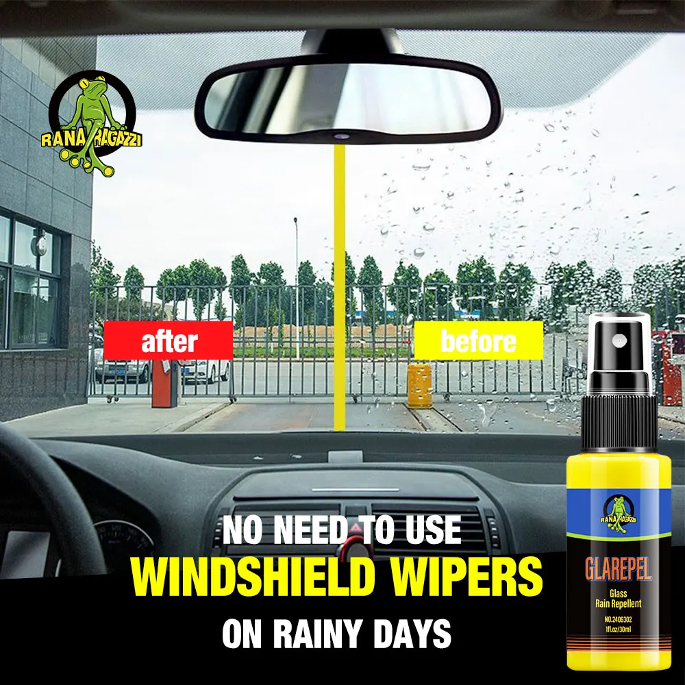 Car Water Repellent Spray Anti Rain Coating For Car Glass Fortify Hydrophobic Windshield Mirror Water Repellent GLAREPEL