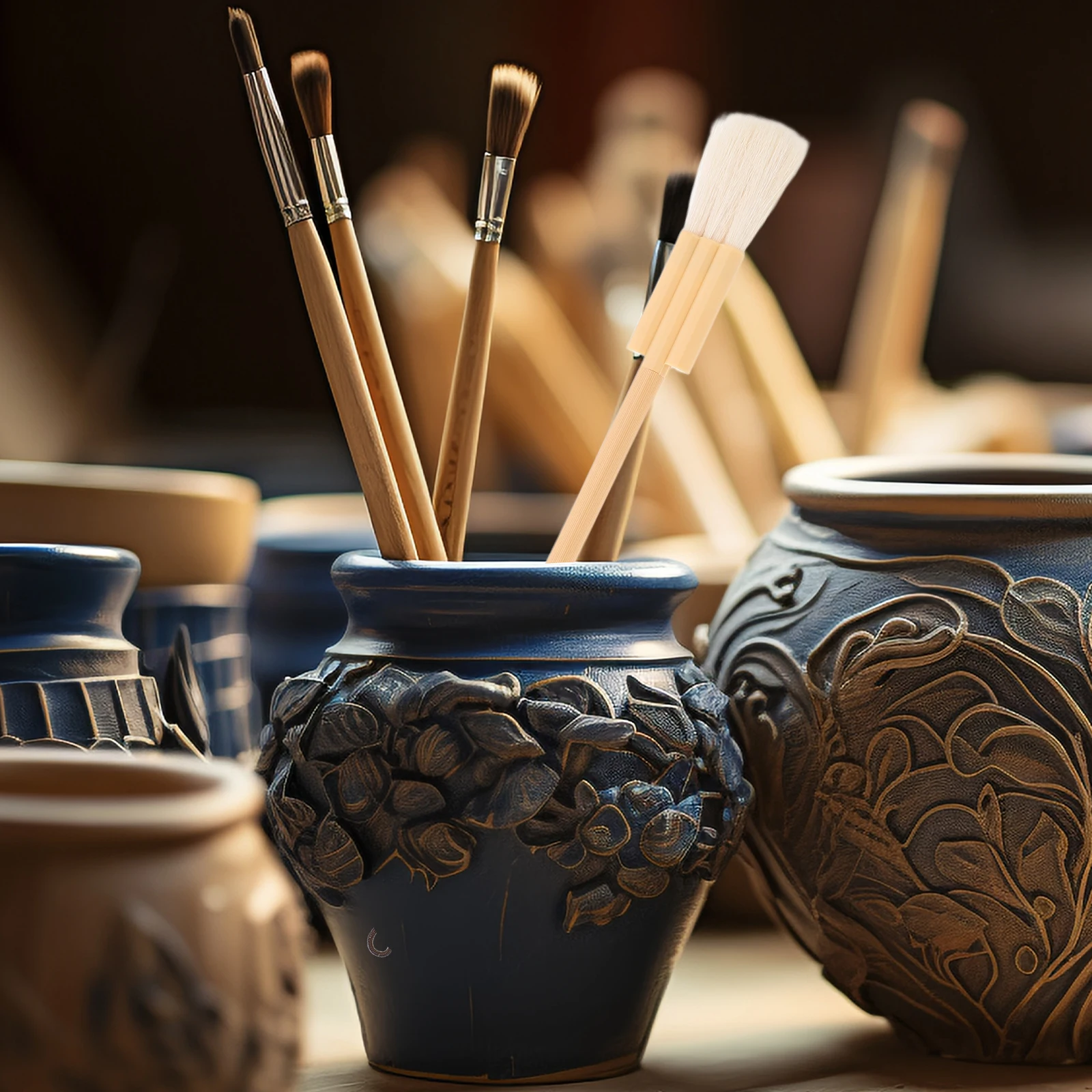 

Sheep Hair Watercolor Brush Flat Hake Chinese for Paint Plastic Goat Art Brushes