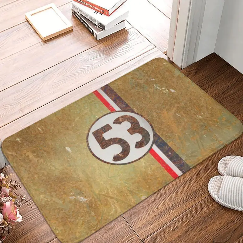 Custom Original Herbie 53 Racing Car Doormat Anti-Slip Entrance Bathroom Kitchen Floor Door Mat Garage Rug Carpet Footpad