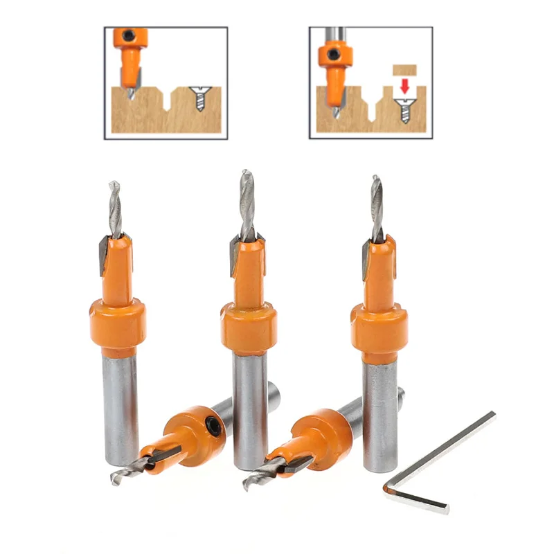 

1PC 8mm Shank Hss Countersink Drill Bit Router Bit Screw install Counter sink Extractor Remon Demolition Wood Milling Cutter