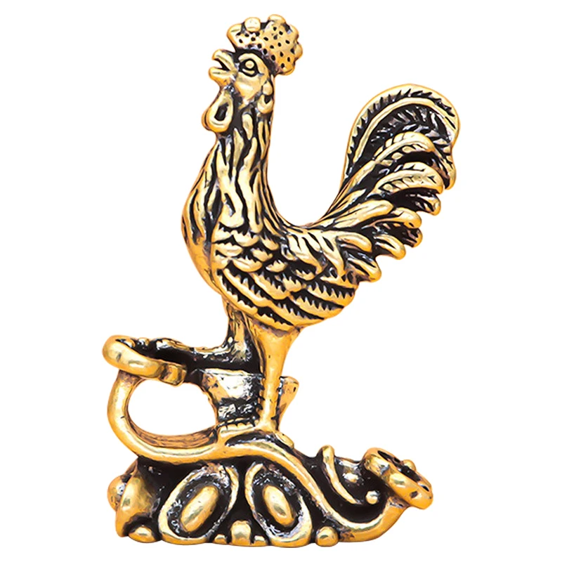 Geluk En Fortuin Haan Ornament Grote Pik Bronzen Beeldjes Massief Puur Messing Beeldjes Studie Desktop Decoraties Home Decor