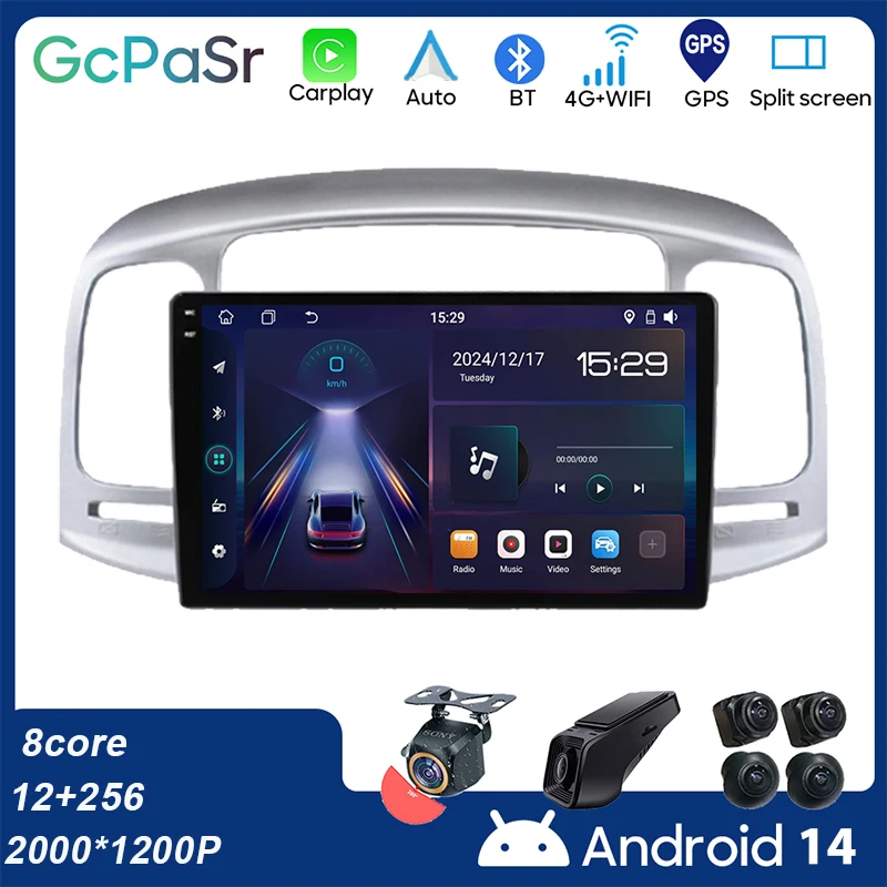 

4G CarPlay For Hyundai Accent 3 2006-2011 4G Car Android Auto Radio Stereo Multimedia Player GPS Navigation 5G WIFI DVD