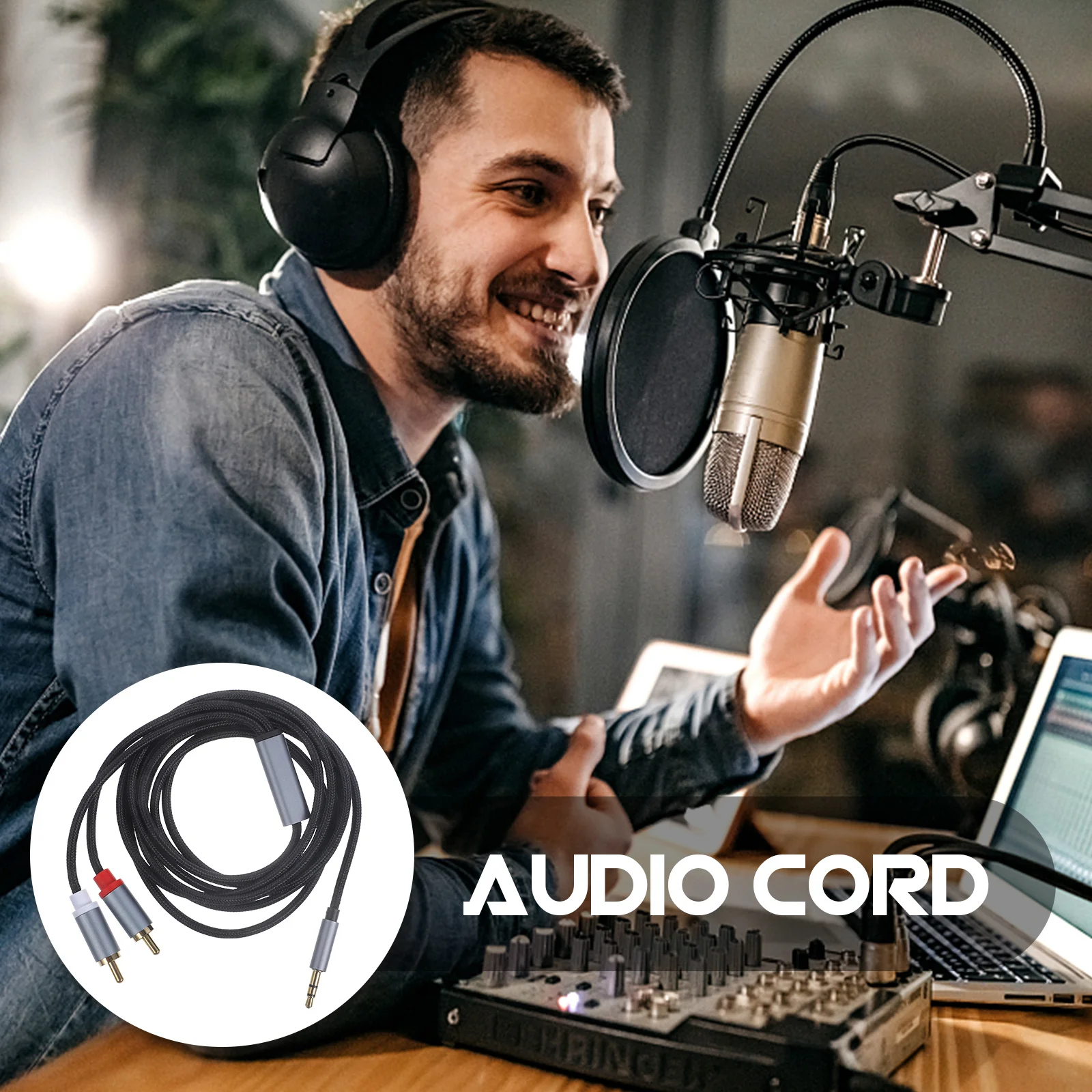 

2M 3.5Mm Audio Splitter Cable Y Stereo Aux Adapter For Smartphones Tablets Amplifiers Extension Cord Vcr Video Auxiliary