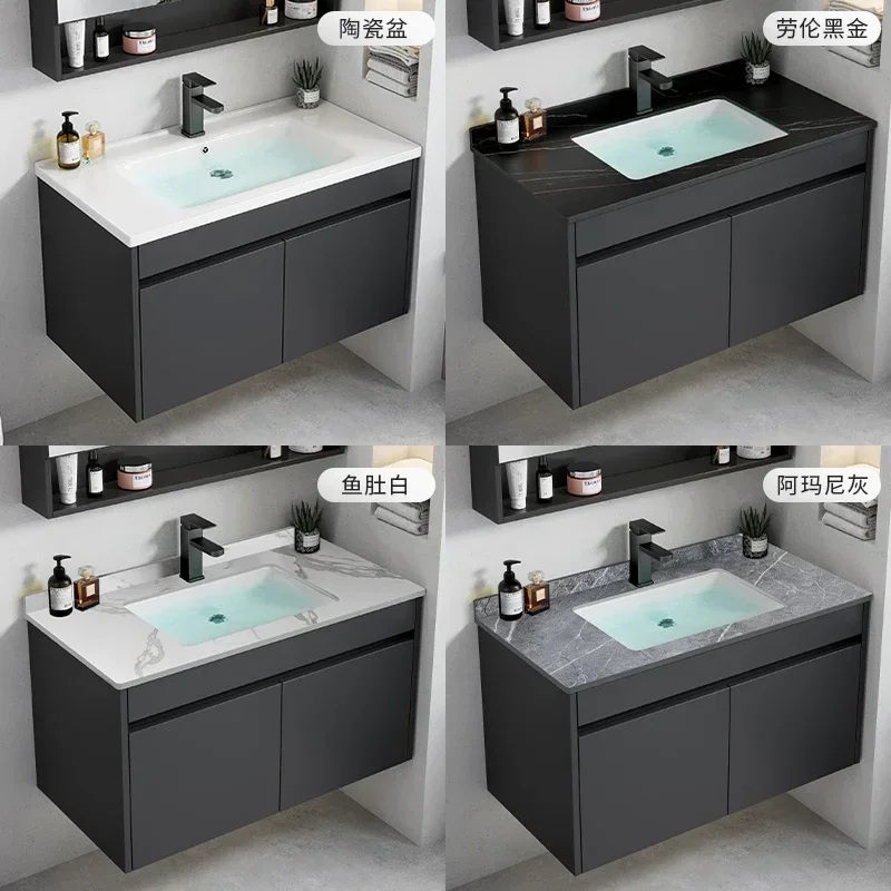 Luxury Bathroom Cabinet Closed Storage Toilet Washbasin Sink Furniture Filing Cabinets Narrow Sinks Mdf Bathroom Multifunction