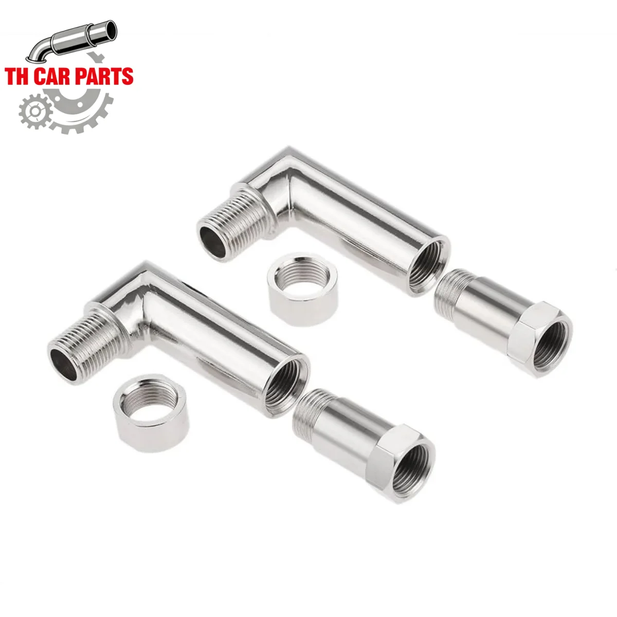

2 Sets Universal 90 Degree Angled 45mm M18*1.5 Threads O2 Oxygen Sensor Check Engine Light Eliminator 12PCS