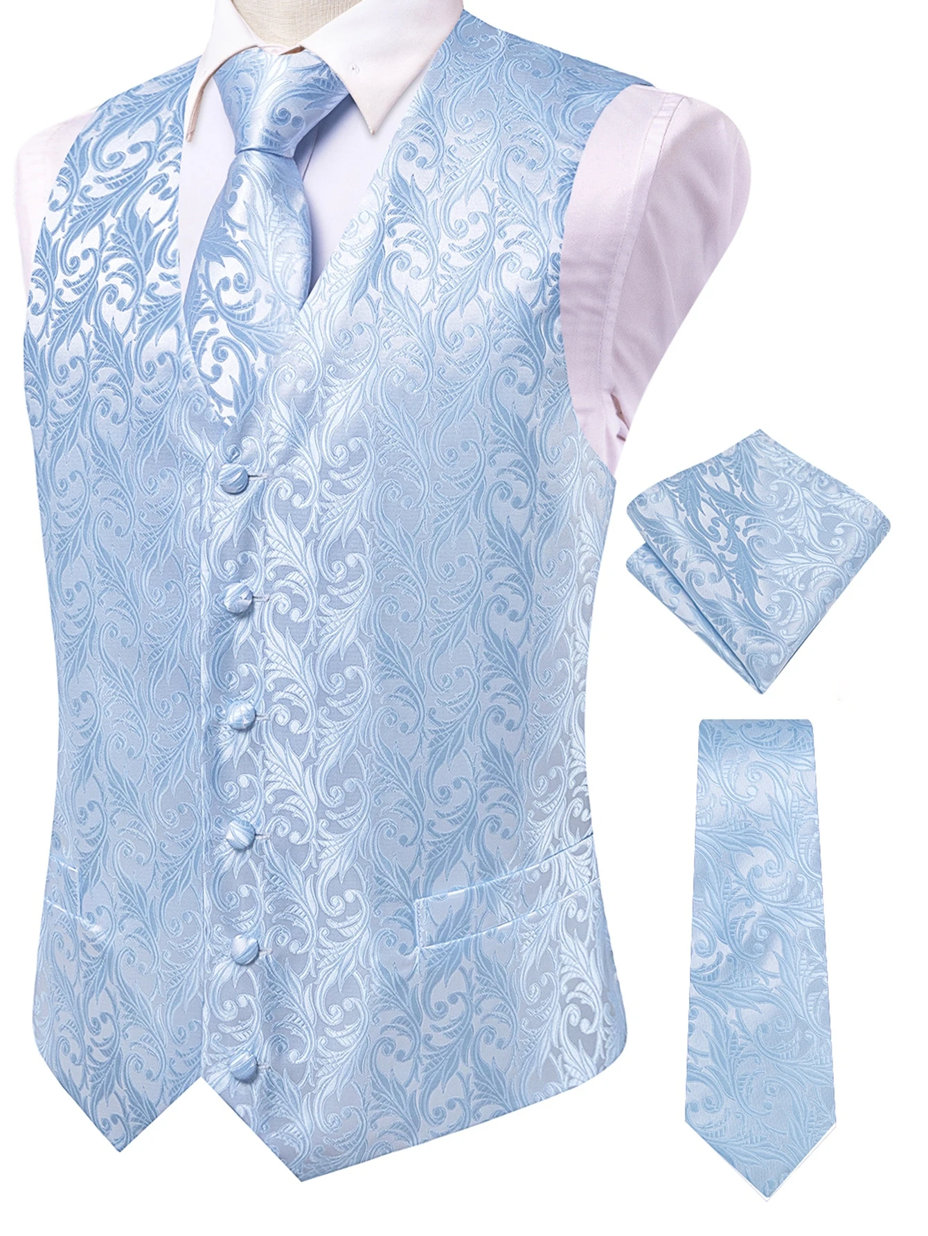 Colete Jacquard Azul Claro com - Men'S Accessories Office avaliação e preço