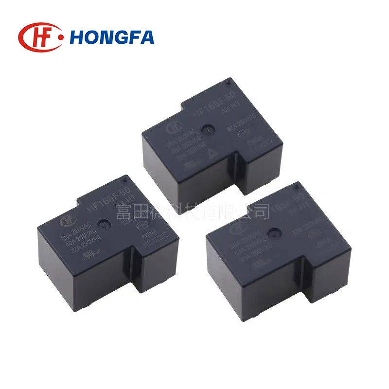 1Pcs HONGFA T90 Series Relay HF165F-50/5/12/24/48-HT 4Pin 50A Power Relay for 5V 12V 24V 48V Electrical Control Systems