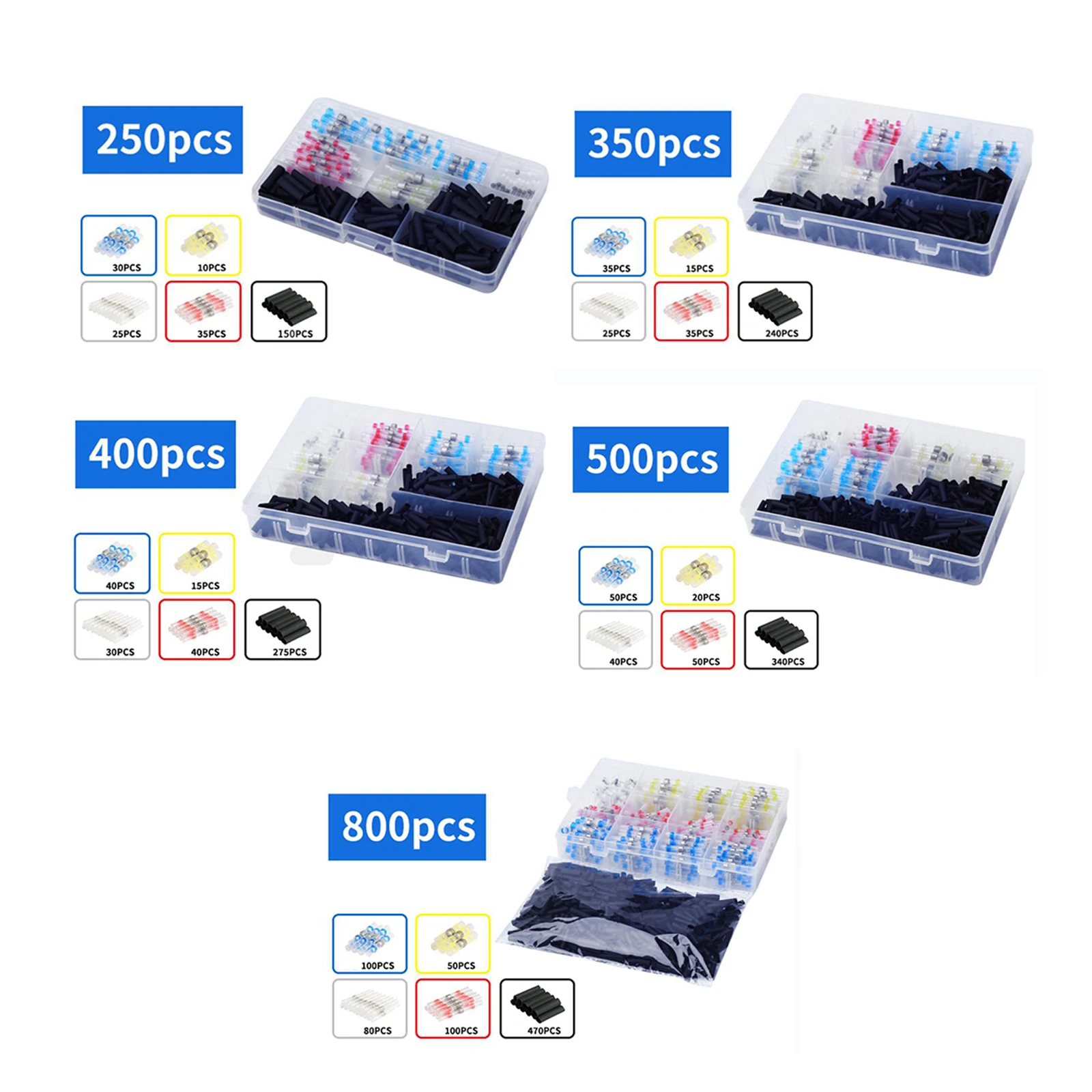Terminal Block Mixed Heat Shrink Connector Solder Ring Heat Shrinkable Terminal Welding Solder Seal Sleeve