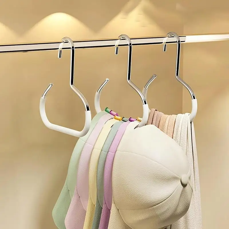 Stainless Steel S Hanging Hooks Non Slip Dipped Coating Wide Opening for Wardrobe Closet Bag Hat Scarf Organizing