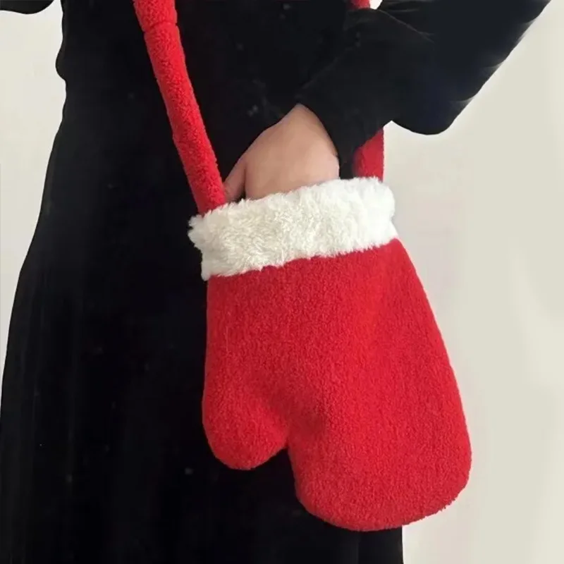 

New Year Christmas Shoulder Bag Irregular Tree Decor Glove Crossbody Bag Large Capacity Storage Purse Bag Women New Years
