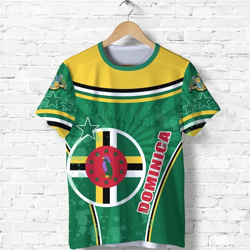 Dominica Flag Map 3D Printed T Shirt For Men Clothes Fashion Male T-Shirt National Emblem Tshirt Independence Day Tee Women Tops