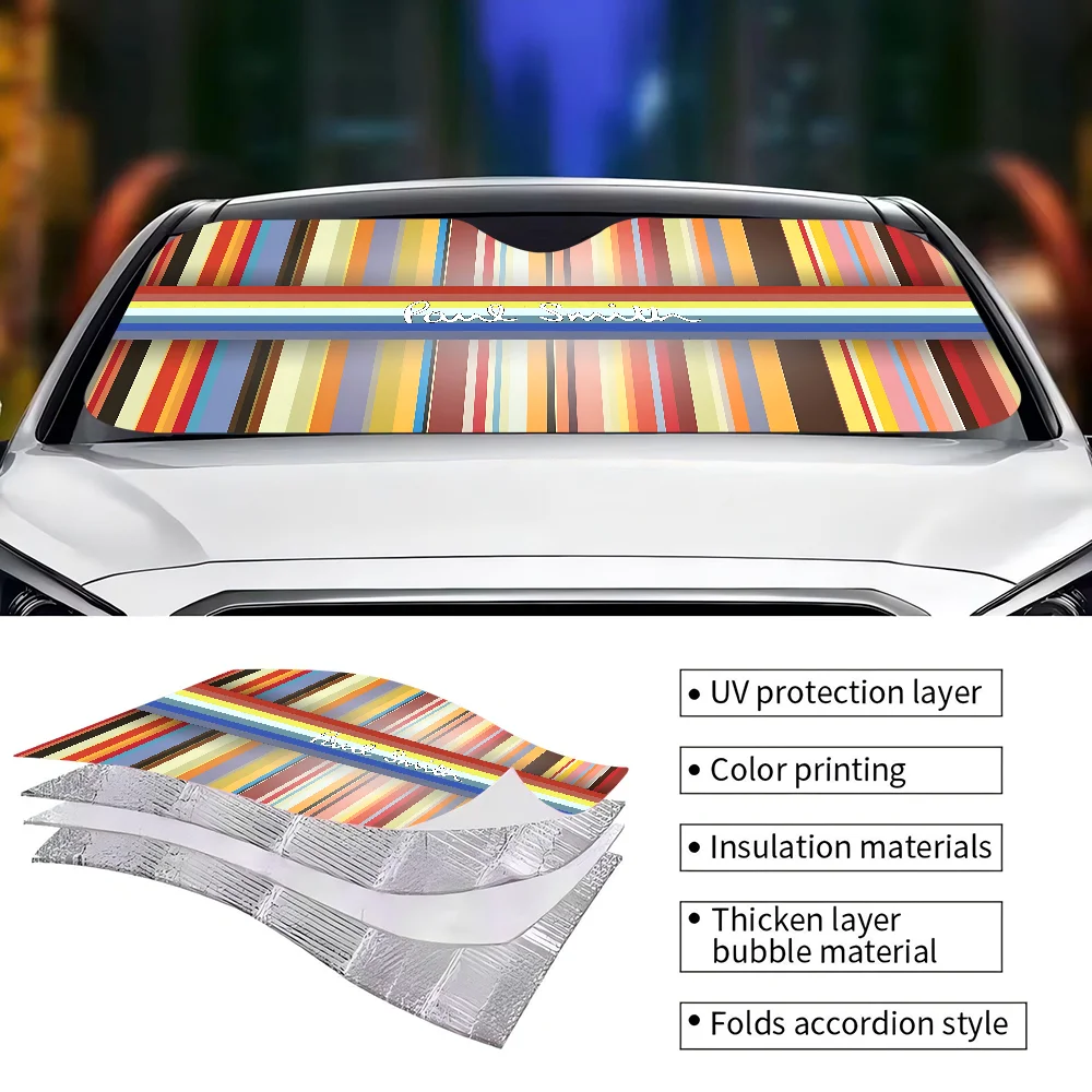 S-Smith Fashion P-Paul Brand Anime Sunshade Windscreen Fold-up Car Front Windshield 70x130cm Car Window Windscreen Reflector