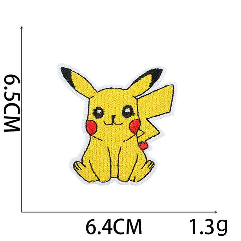 Parche bordado de Anime Pokemon Pikachu para planchar en la ropa, pegatinas de ropa dañadas para coser y reparar, apliques de ropa para niños