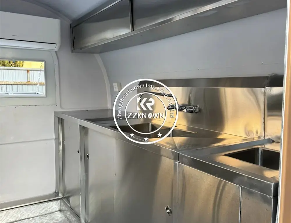Street Food Trailer Snack Pizza Kiosk mobile Küche Konzession Fast Food Truck Van Eis Kaffee wagen voll ausgestattet