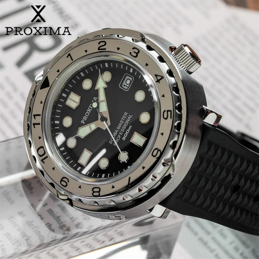 Proxima PX1682 V3 Version Tuna Monoblock Luxury Watch Men Automatic Swiss BGW9 Lume NH35 PT5000 30 Bar Waterproof Wristwatches