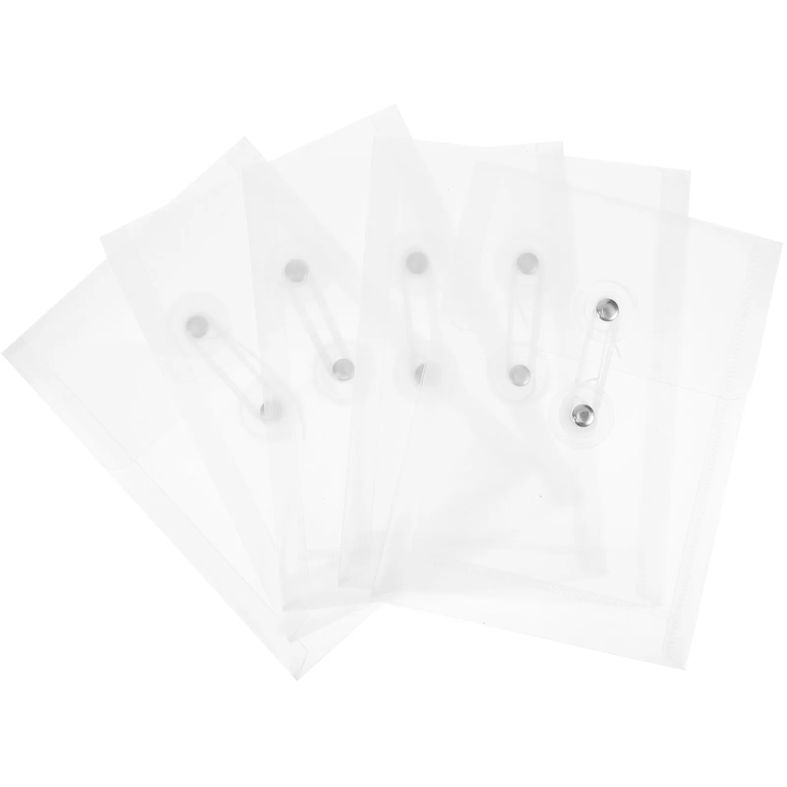 

5Pcs Sturdy PP Transparent File Bags Document Organizer for Office Home Use Multi Purpose Clear File Pockets for Business Cards