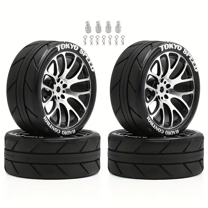 Per MJX HYPER GO 14304 14303 14302 14301 Pneumatici per ruote in metallo 1/14 Rally CNC Ruote in metallo ad alta resistenza Set di aumento di altezza