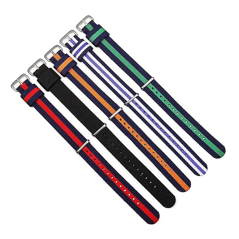 For DW Nylon Watchband Fashion 16 18 20 22mm Color Montage Canvas Men\'s Sports Blue White Red Rainbow Color Watch Strap