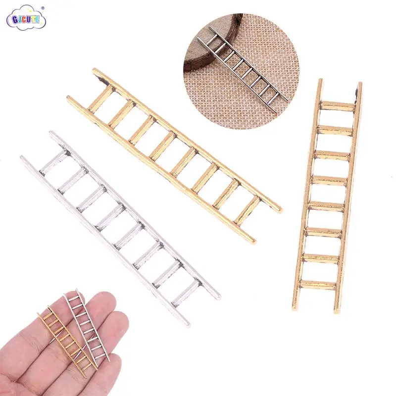 5pcs/set 51x10mm Dollhouse Miniature Furniture Metal Ladder Stairs Home Decoration Ladder Model Of Doll House