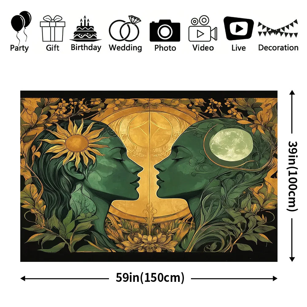 1PCB أوه OSU NAND Moon Goddess Mandala نسيج، البوليستر التأمل الجدار الشنق، لا يتطلب الكهرباء، لا ريشة