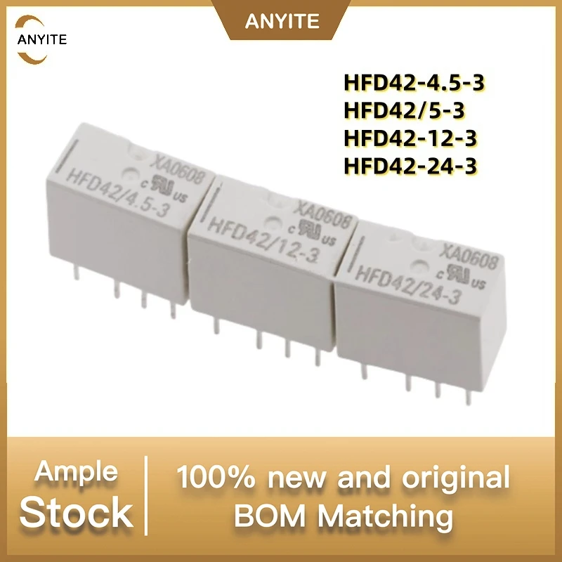 

Новый 10 шт./лот HFD42-4.5-3 HFD42-24-3 HFD42/5-3 HFD42/12-3 5 В 12 В 24 В 4,5 В 8 контактов