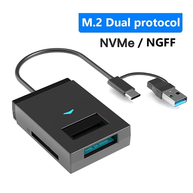 

НОВЫЙ внешний корпус USB 3.1 10 Гбит/с M. 2 Nvme NGFF SSD адаптер жесткого диска конвертер для устройства чтения карт SD TF типа A + C