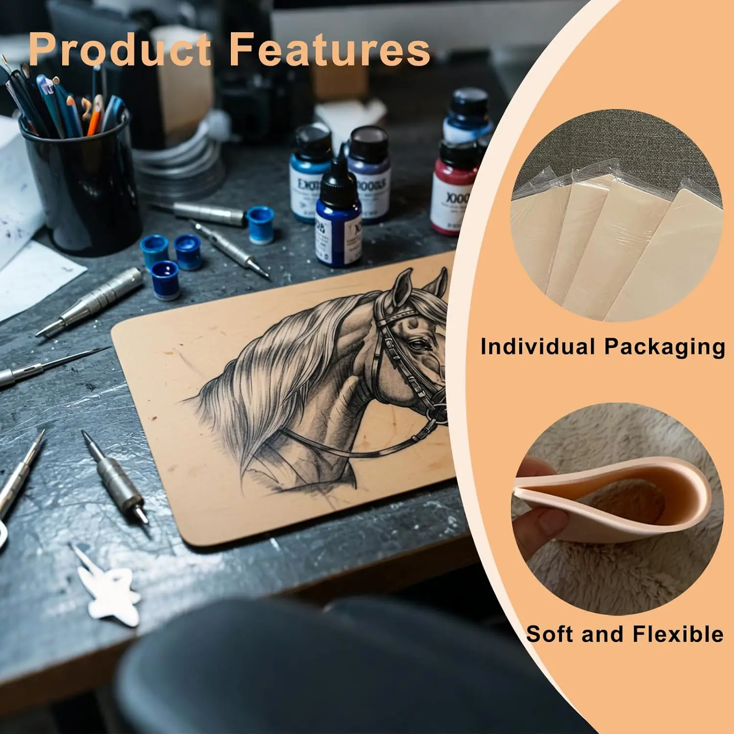 

1/5/10/15pcs 3MM Silicone Tattoo Practice Skin Double Permanent Makeup Fake Tattoo Beginner Practice Microblading Accessorie