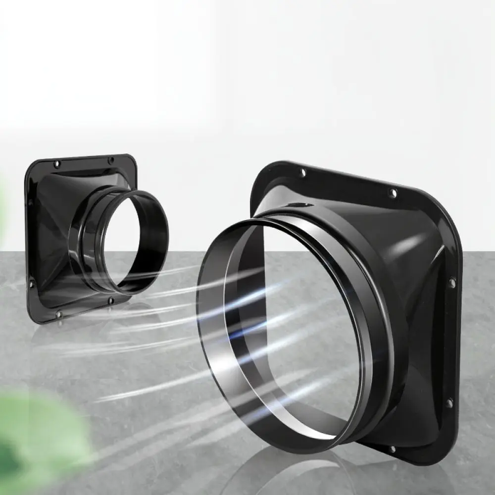 Square To Round Ventilation Flange Adapter ABS Connector For HVAC Conduit Air Pipe Kitchen Exhaust System Part