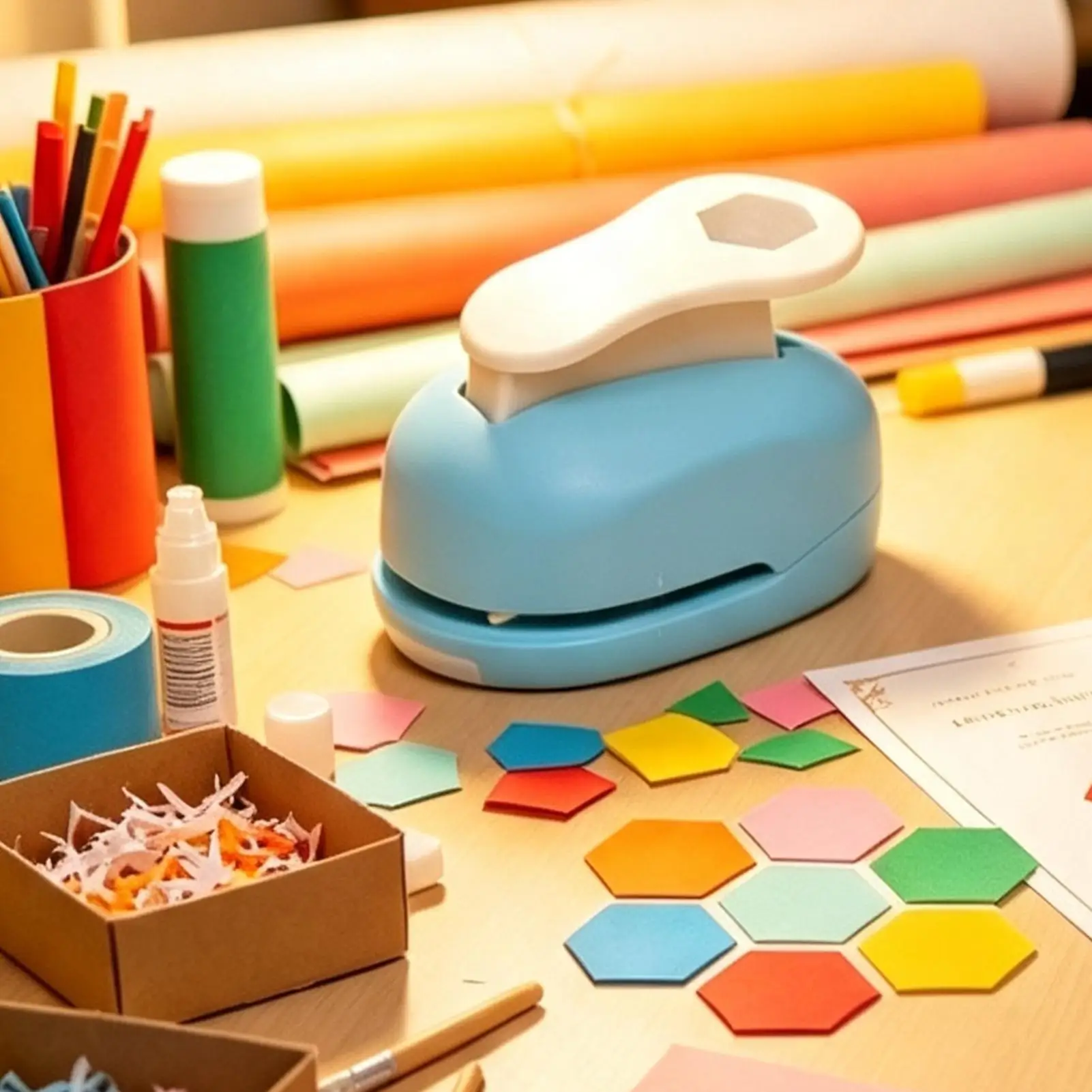 Paper Punch Professional Universal Hexagon Shape Cutter Tool Craft Punch Tool For Cardstock Scrapbook Supplies Crafting Quilting