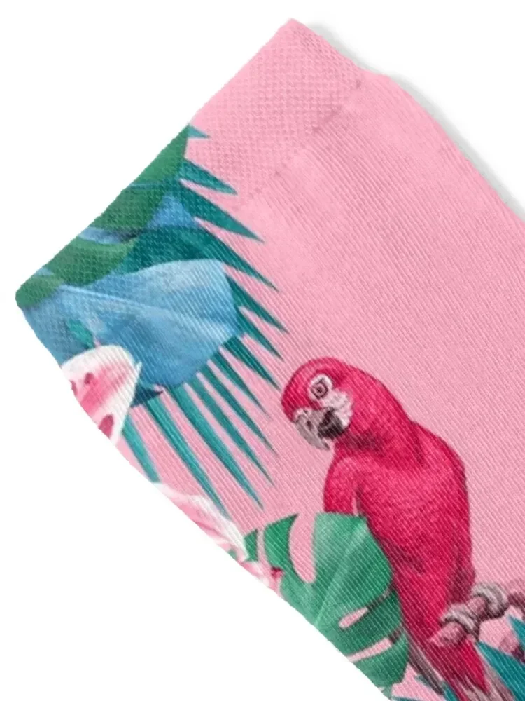 Flamingo and Tropical garden Socks japanese fashion Sports snow Luxury Woman Socks Men's