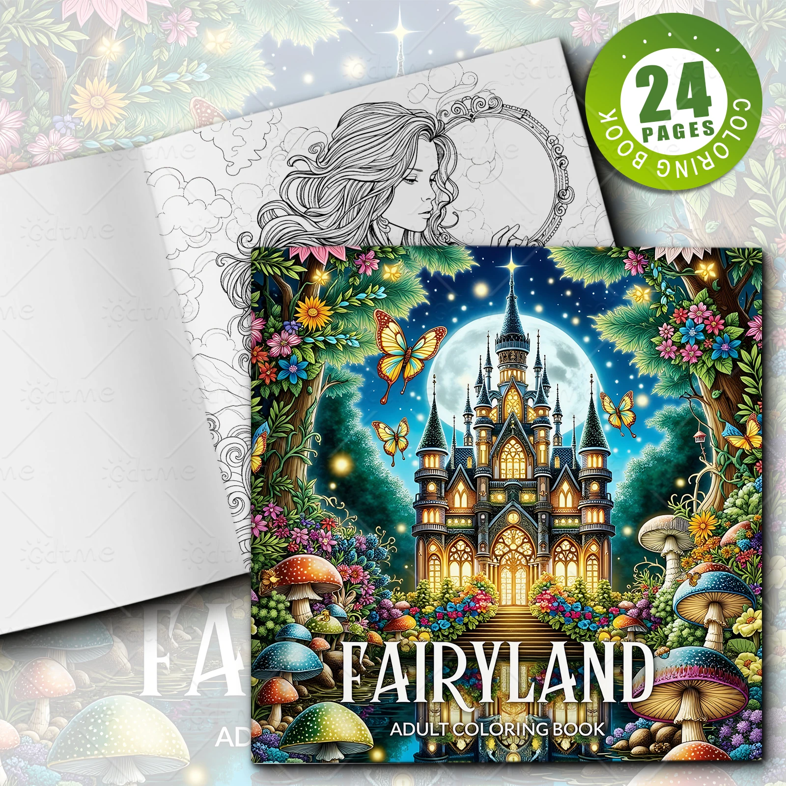  FAIRYLAND Malbuch für Erwachsene zur Stressabbau – Kunsttherapie gegen Angstzustände und Achtsamkeit mit kreativen Malseiten – Detail 1