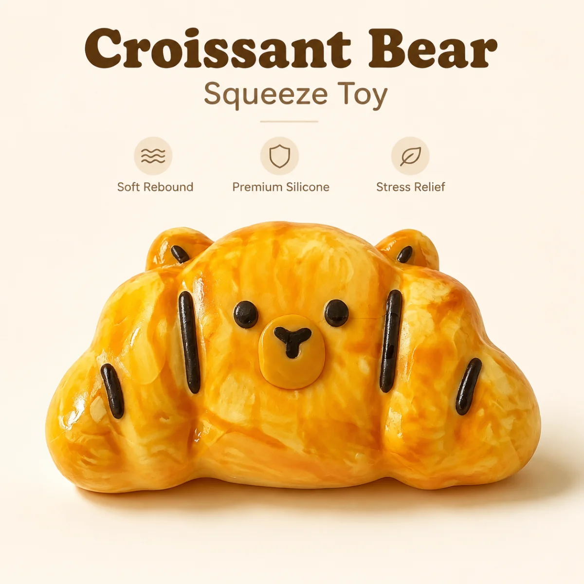 Food Grade Simulation Pastry Tiger Squishy Squeeze Toy Slow Rebound Stress Release Soft Fidget Toy For All Ages Birthday Holiday