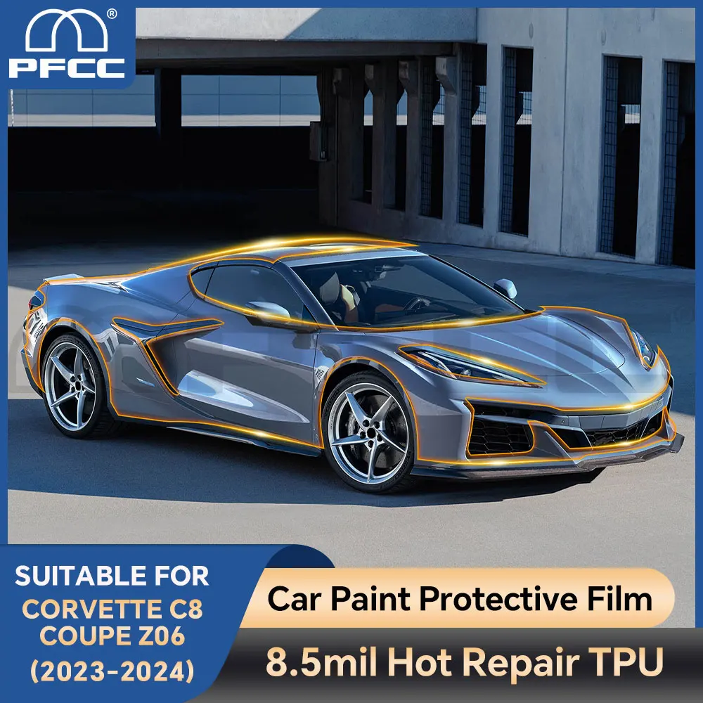 

Paint Protection Film For Corvette C8 Coupe Z06 2023 2024 Anti-Scratch Protective Film TPU Car Body Sticker PPF Transparent Film