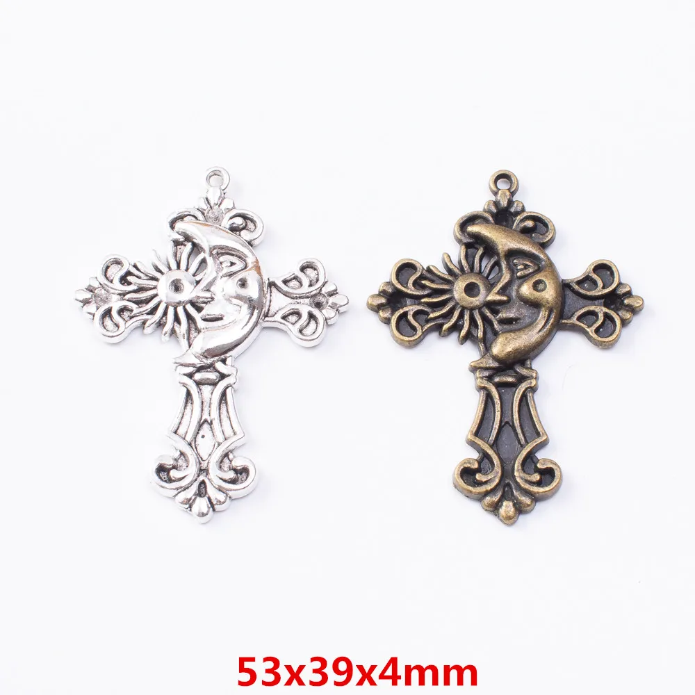 7pieces（Cross Pendan）vintage zinc alloy charm metal pendant DIY jewelry discovery making accessories1823