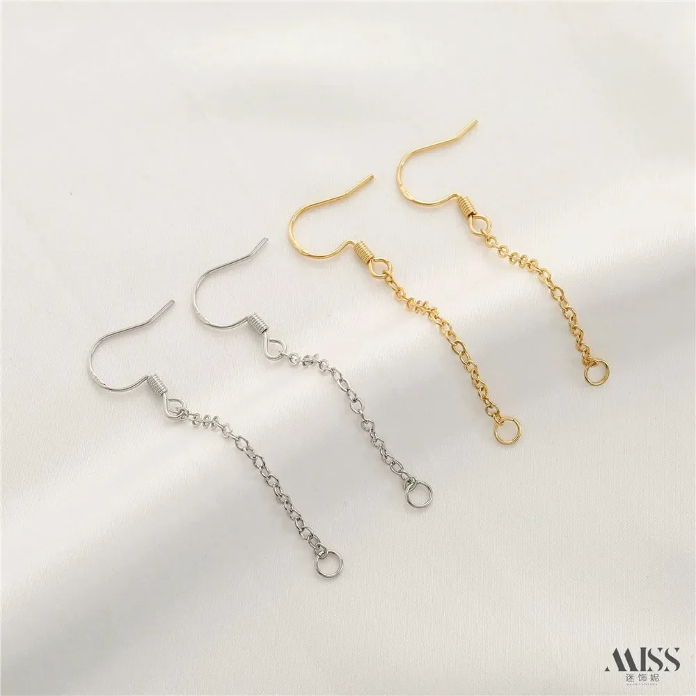 14K Gold Lettering S925 Extension Chain, Earrings, Ear Hooks, DIY Handmade Ear Hangers, Earrings, Pendants, Accessories.