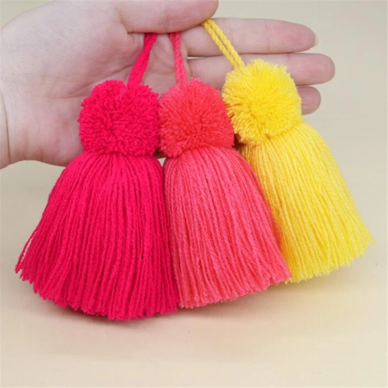 20pcs/lot new hairball cotton large fat tassel for diy garment luggage jewelry making pendant fluffy thick fringe accessories