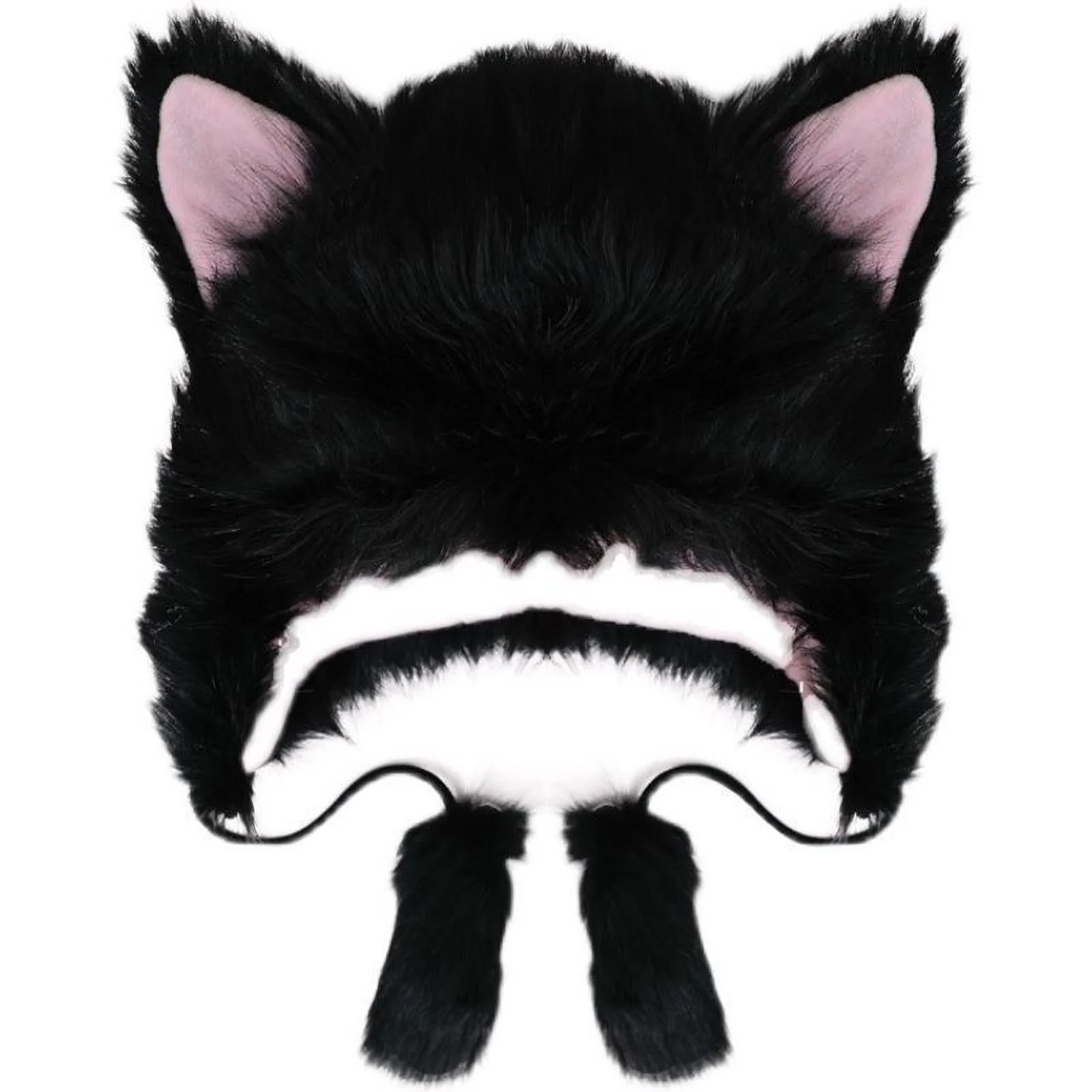 

Cat Ears Fuzzy Beanie Hat Womens Faux Fur Winter Hat with Ear Flap Cute Warm Animal Hat for Women Girls Lady