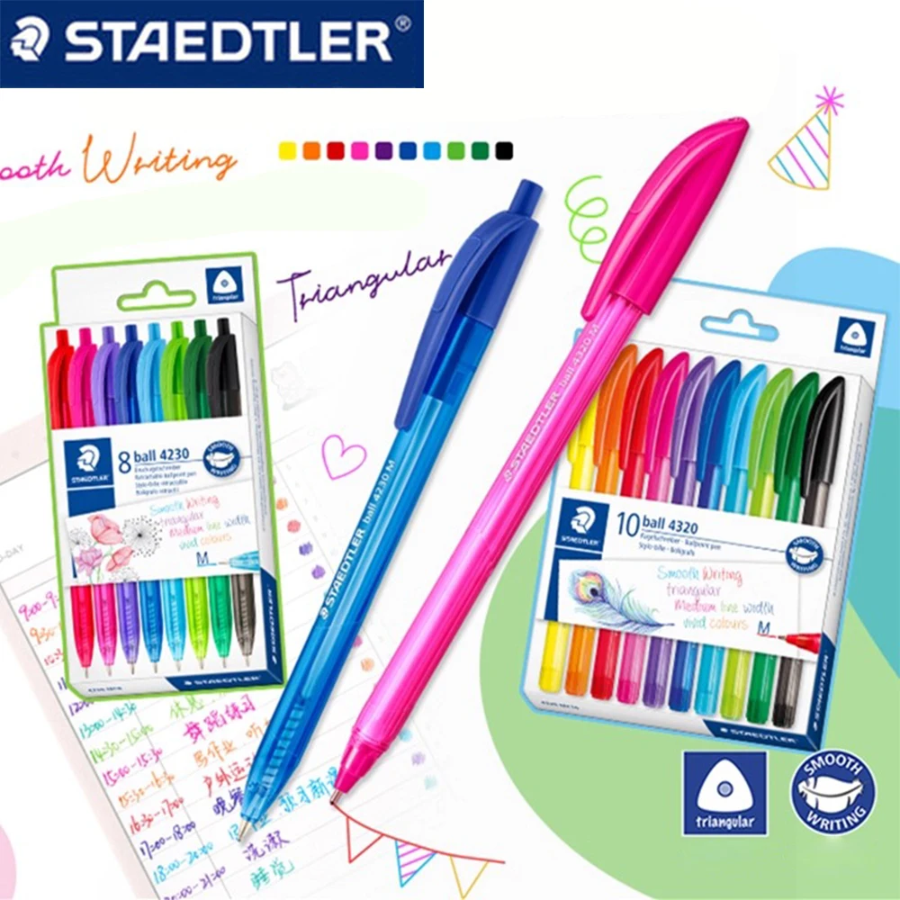 

8/10 Color German STAEDTLER Ballpoint Pen for Writing/coloring/painting/marking Oil-based 0.7mm Colorful School Office Supplies