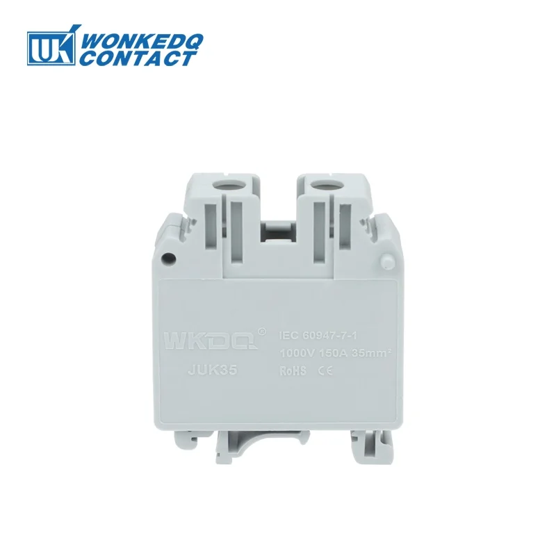 5 stuks UK35 Din Rail Klemmenblok Schroef 35mm2 Draad Elektrische Connector, Universele Feed-Through Strip Plug Connection UK 35 - afbeelding 1