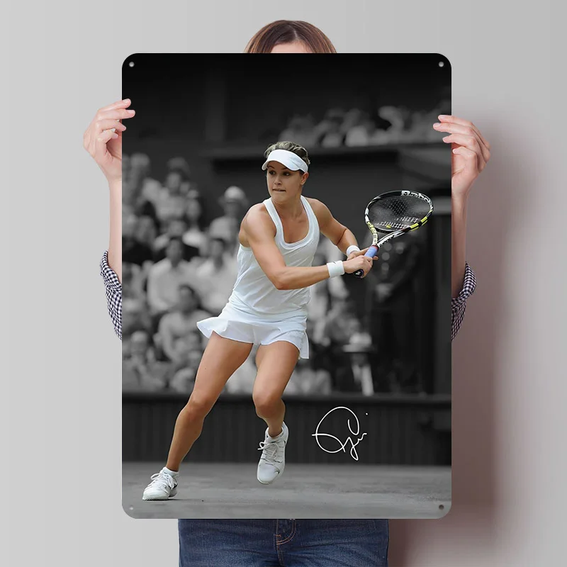 Póster de Eugenie Bouchard, letreros de metal vintage personalizados, arte de pared, placa de estaño retro para decoración de interiores, accesorios para sala de estar