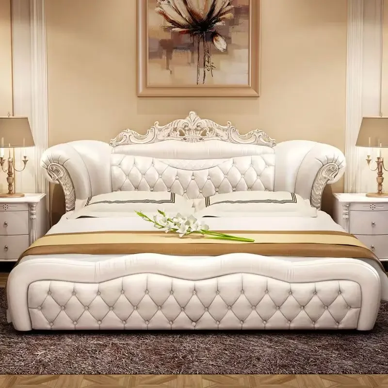

Minimalist European Double Bed Aesthetic Adjustable Full Size Double Bed Frames Headboards Camas De Dormitorio Furniture Home